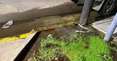 El agua que brota sin parar en Villa Elvira y nadie repara: llevan un mes esperando