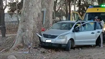 Perdió el control en Luján de Cuyo y el impacto contra un árbol dejó a dos personas heridas
