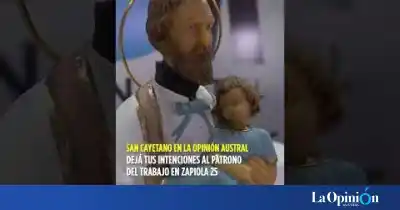 San Cayetano en La Opinión Austral: un rincón de fe para pedir por trabajo antes del 7 de agosto
