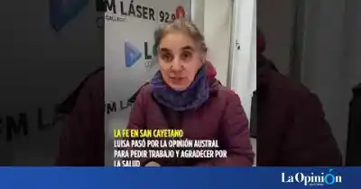 Luisa llegó con una petición especial: la imagen de San Cayetano ya está en La Opinión Austral