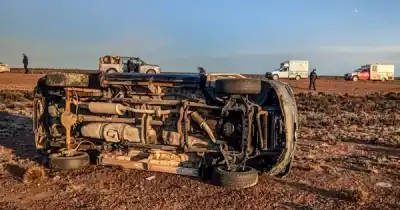 Una Ford Ranger volcó en la Ruta 3 y el motivo sorprendió a todos