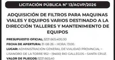 Vialidad provincial busca comprar filtros para sus máquinas: ¿qué implica la nueva licitación?