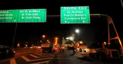 Obras en la autopista: cortan el acceso a Puerto Madero y los conductores deberán desviar
