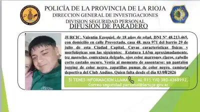 La Rioja: buscan desesperadamente a un joven de 18 años desaparecido desde el lunes