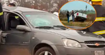 Impactante choque en ruta 34: un auto y una camioneta protagonizaron un siniestro que mantiene en vilo a la zona