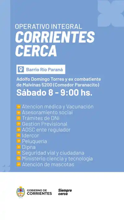 El barrio Río Paraná recibirá al Estado con un operativo integral: qué servicios habrá