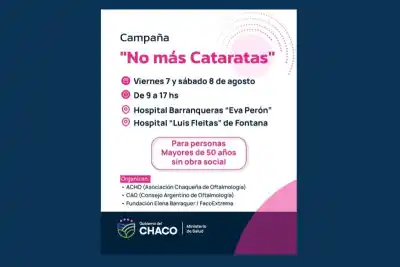 Salud visual gratuita: la campaña 'No más cataratas' llega a Barranqueras y Fontana