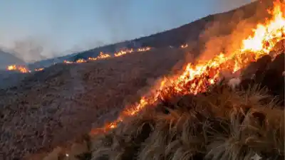 El fuego no da tregua en El Rodeo: continúa el corte total en la Ruta Provincial 4