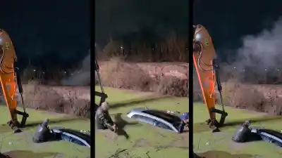Cayó a un canal con sus dos hijos y el auto quedó atrapado: el dramático rescate en plena madrugada