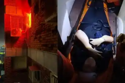 El video que muestra el dramático rescate en el edificio incendiado de Petros