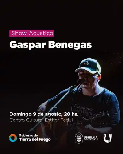 Gaspar Benegas cambia de escenario: el show acústico se muda al Centro Cultural Esther Fadul