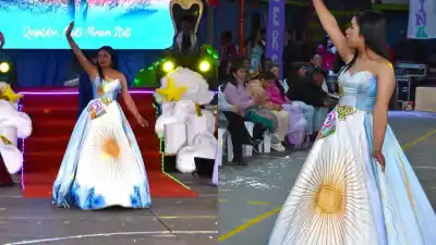 La candidata que hizo emocionar a todos con un vestido celeste y blanco en la FNE 2026