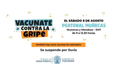 Atención Tucumán: el sábado podés vacunarte contra la gripe en pleno centro y sin turno