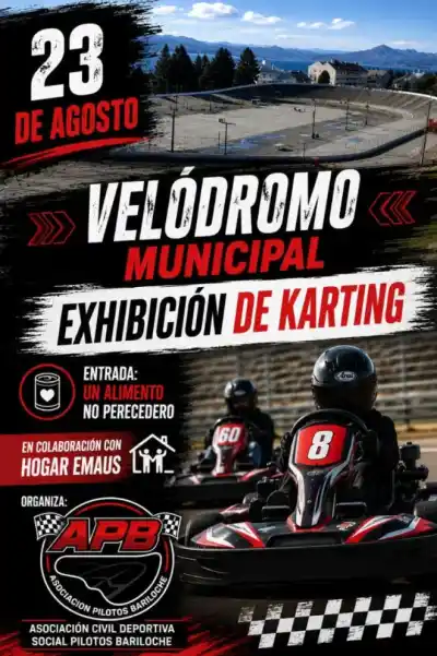 El rugido de los motores vuelve al centro de Bariloche: exhibición de karting con causa solidaria