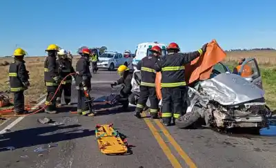 Tragedia en la RP 101: un muerto y varios heridos tras un violento choque frontal