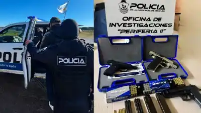 Tres allanamientos en Centenario: detienen a un hombre y secuestran un arsenal