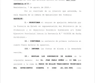 La Justicia frenó al Gobierno de Chaco y ordenó pagar el fondo estímulo a trabajadores de Producción