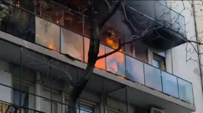 Un incendio al lado del departamento de Cristina Kirchner: evacuación y dos heridos