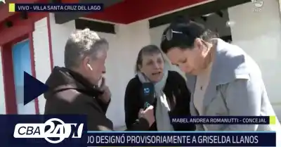 Cruce inesperado en Villa Santa Cruz: la intendenta interina y su sucesora se ven las caras en vivo