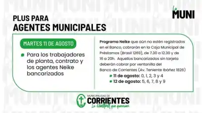 Plus municipal: conocé el cronograma de pagos que arranca este martes