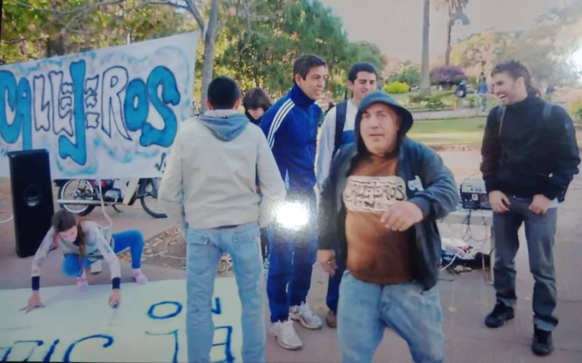 Canepa en una de las reuniones en la Plaza San Martín