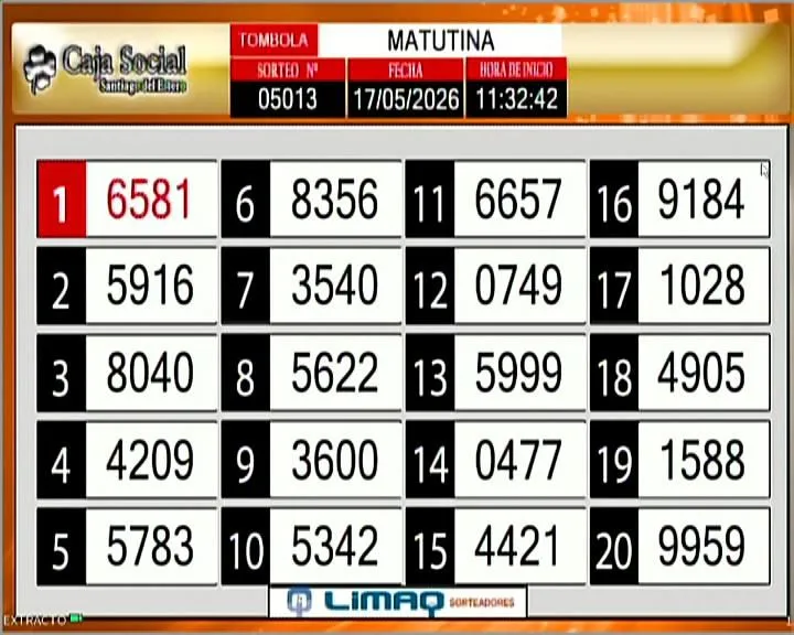 Lista completa de números de La matutina
