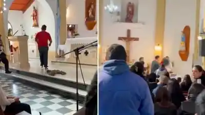 Tensión en Recreo: un hombre con botellas interrumpió una misa, insultó a los presentes y fue detenido