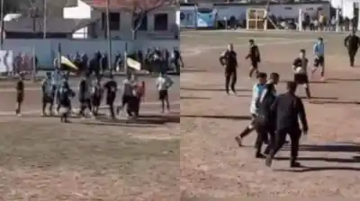 Un futbolista expulsado reaccionó con un golpe y dejó al árbitro noqueado en Santa Fe