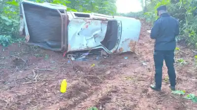 Perdió el control de su camioneta en la Ruta 14 y quedó internado en Dos de Mayo