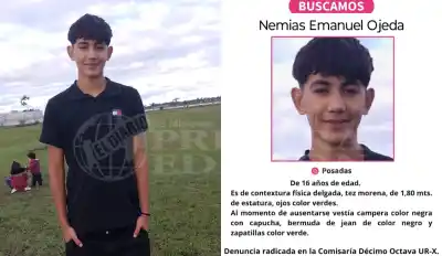 Desesperada búsqueda en Posadas: el dato clave que puede ayudar a encontrar al adolescente de 16 años
