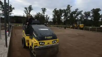 Contrarreloj en el Hipódromo: las obras de las canchas de tenis no se detienen pese a las lluvias