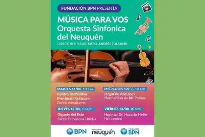 La Orquesta Sinfónica del Neuquén sale a la calle: 4 funciones gratuitas para celebrar los 39 años de la Fundación BPN