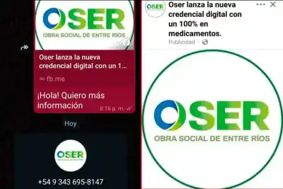 Alerta en OSER: denuncian intentos de estafa por WhatsApp en nombre de la obra social