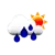 Icono de clima mostrando lluvia moderada