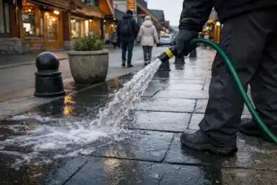 Alerta en calle Mitre: piden a comerciantes no arrojar agua para evitar hielo