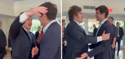 Milei le tiende la mano a un influencer español en plena cumbre: “Venite a la Argentina”
