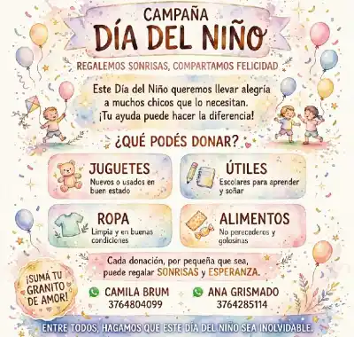 Posadas: buscan donaciones para un Día del Niño inclusivo en la Chacra 242