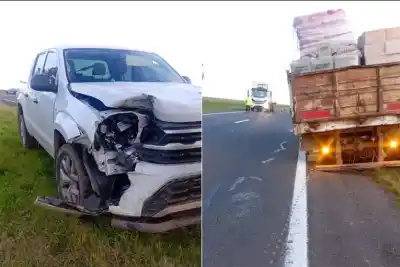 Un camión perdió sus ruedas traseras en plena Ruta 12 y el impacto dejó una escena insólita