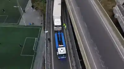 Un camión brasileño quedó varado en el acceso a la 25 de Mayo y el tránsito ya sufre demoras