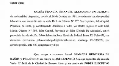 Un salteño demandó a AstraZeneca por $191 millones: la rara enfermedad que le detectaron