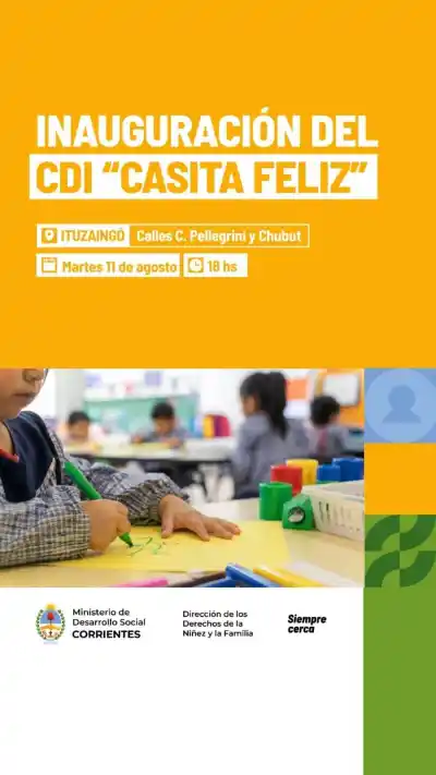 El gobernador Valdés abre las puertas del CDI Casita Feliz en Ituzaingó