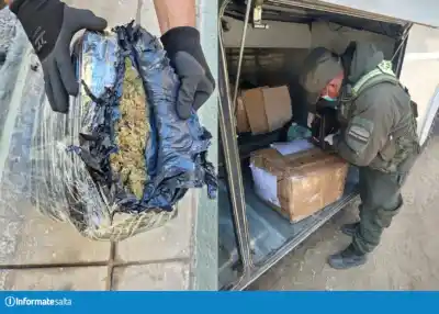 El paquete que viajaba en el colectivo y terminó con un pesaje récord