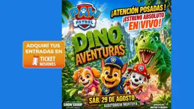 Paw Patrol aterriza en Posadas con Dino Aventuras: una misión jurásica que promete emociones