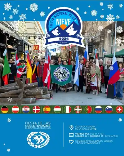 La calle Mitre se transforma en un rincón de Europa: las colectividades ya tienen todo listo para la Fiesta de la Nieve