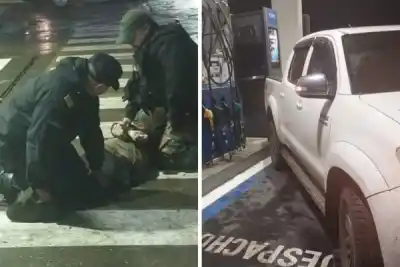 Un joven aterró a todos al atrincherarse en una estación de servicio