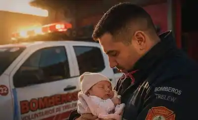El gesto de un padre que conmovió a los bomberos de Trelew