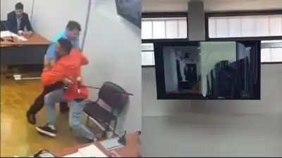 Caos en tribunales: Un preso se abalanza contra el fiscal y termina destrozando todo a su paso