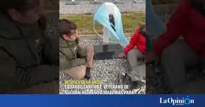 El emotivo regreso de un veterano a Malvinas: 44 años después, frente a la tumba de su compañero caído