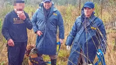 Un cazador desapareció en el monte y los perros de la Policía lo encontraron en un estado inesperado