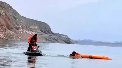 Simulacros sorpresivos en los diques de San Juan: así preparan a los rescatistas para el verano